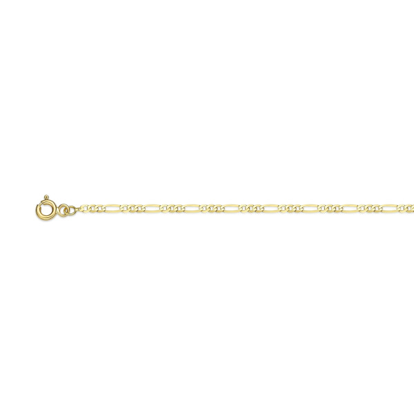 ONEKISS Chaîne maille Alternée 1/3 ultra plate, 1,9 mm, 60 cm, Or jaune 18k