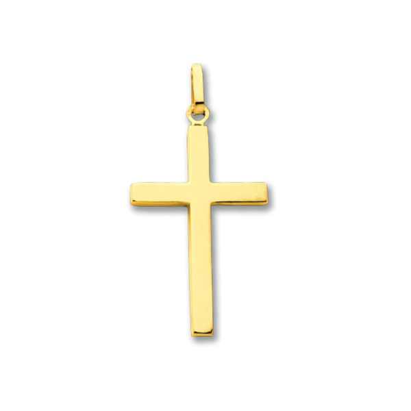 ONEKISS - Croix fil carré, Or jaune 18k poli