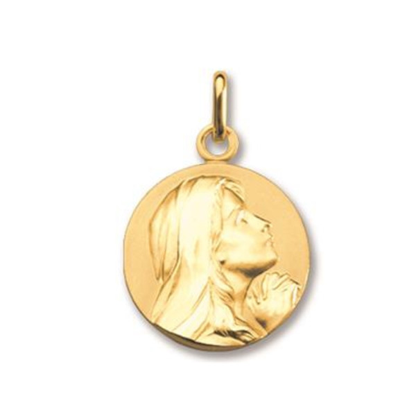 ONEKISS - Médaille Vierge Prière, Or jaune 18k