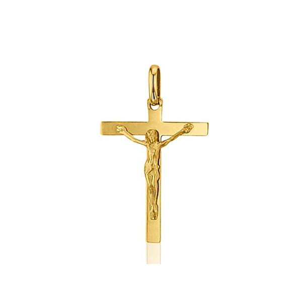 ONEKISS - Pendentif Croix Christ, Or jaune 18k