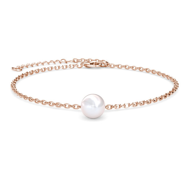 Bracelet Crystal Pearl - Plaqué Or Rose 18K