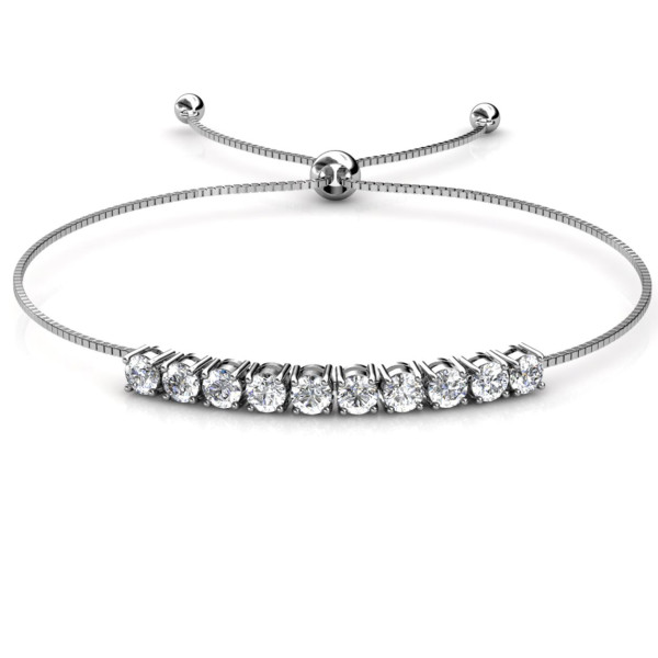 Bracelet Crystal Mia - Plaqué Or Blanc 18K