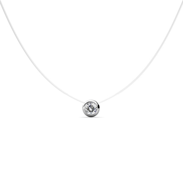 Pendentifs Moon - Plaqué Or Blanc 18K