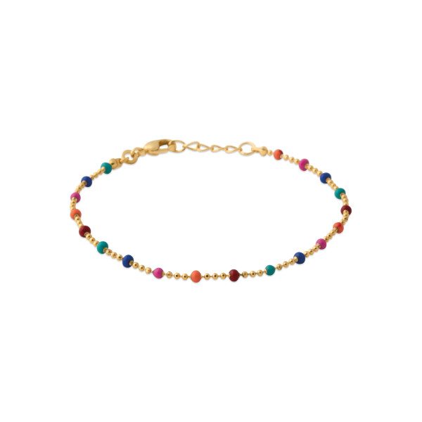 Bracelet Doré - boules de couleurs - Bijoux Privés Discovery