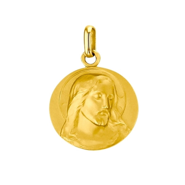 ONEKISS - Médaille Christ 18 mm, Or Jaune 18k 3,18g