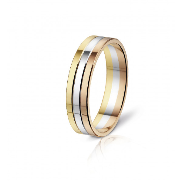 Three-colored wedding ring in gold 18K  - Angeli Di Bosca