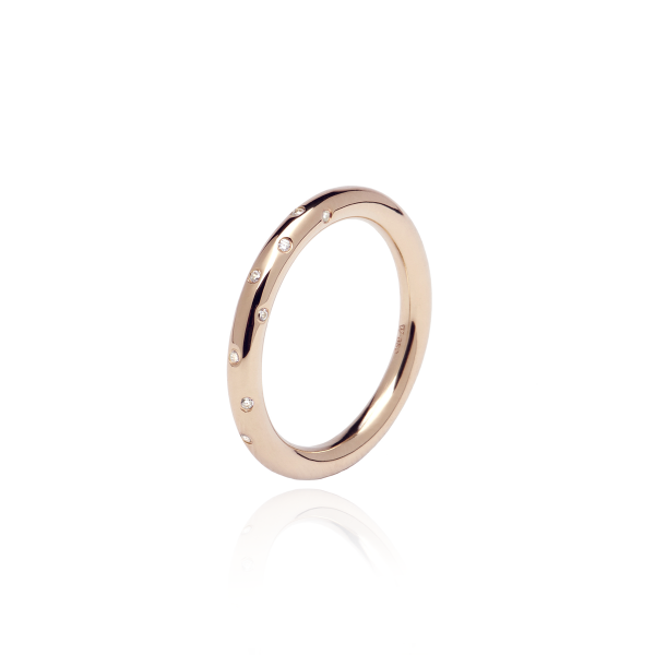 Yellow or pink gold plated ladies ring "Satellite" - PD Paola