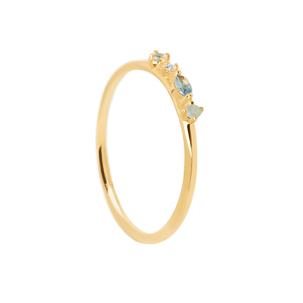 Yellow gold-plated ring MIDNIGHT BLUE  - PD Paola