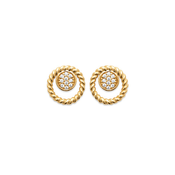 Gold or silver plated round earrings LINA - Bijoux Privés Discovery