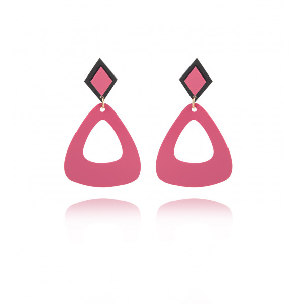 Pink and black fancy earrings - 2017 Collection - Poli Jolias