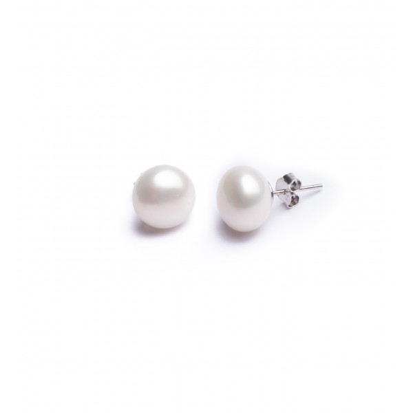 Earrings pearl 12 mm in silver - Tikopia