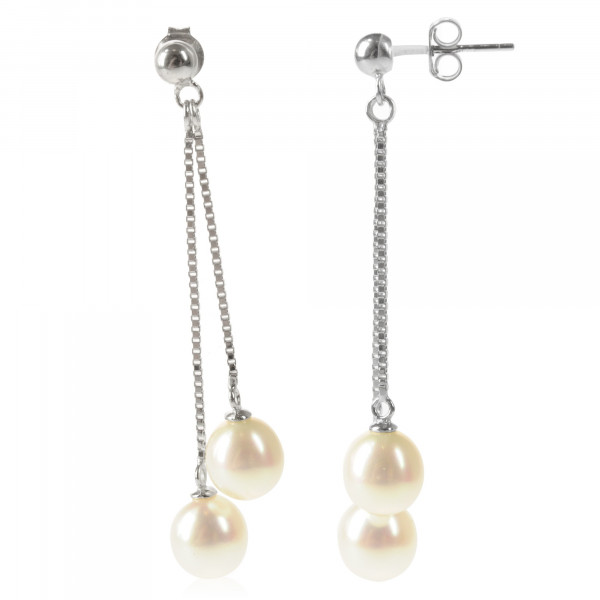 Women's earrings with white pearl - Tikopia