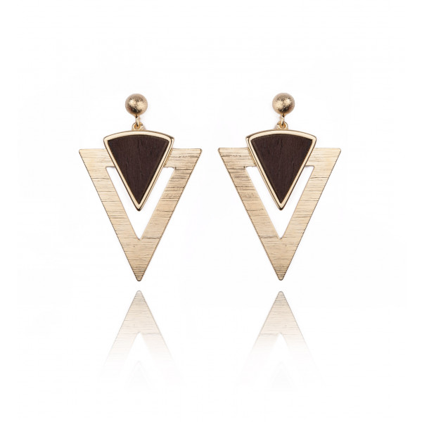 Pendant earrings "Triangle superposed" - Poli Joias