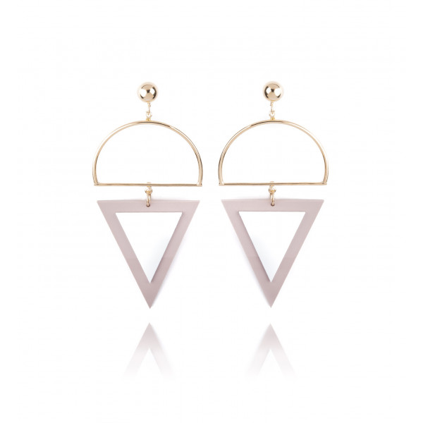 Pendant earrings Half-moon & Triangle - Poli Joias