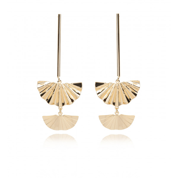 Pendant Earrings gold semi circles - Collection 2017 - Poli Joias