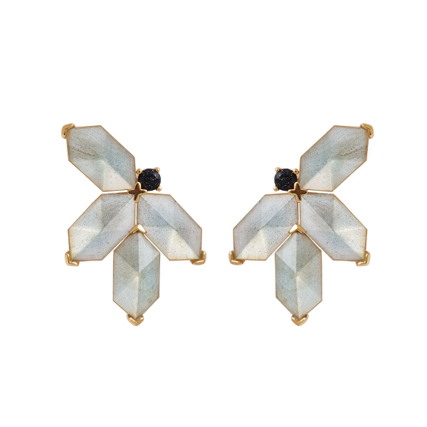 Gold plated and Labradorite earrings "Mercure" - PD Paola