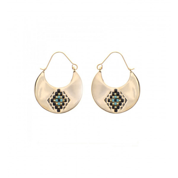 Gold plated and pearl earrings Miyuki - Amarkande