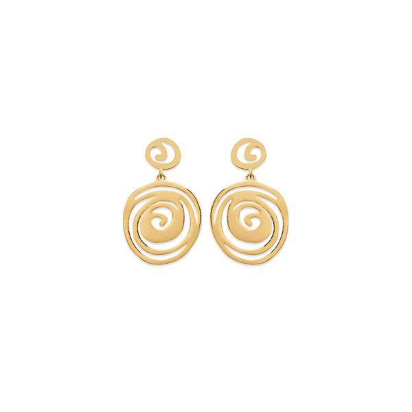 yellow gold-plated pendant earrings "Cyclades" - Bijoux Privés Discovery