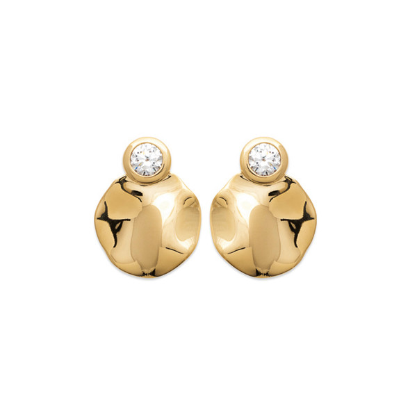 Gold or silver plated round earrings ALICE - Bijoux Privés Discovery