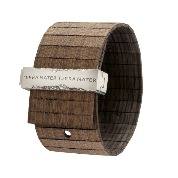 Wooden bracelet "Terra Mater Talia choco black silver" - Wewood