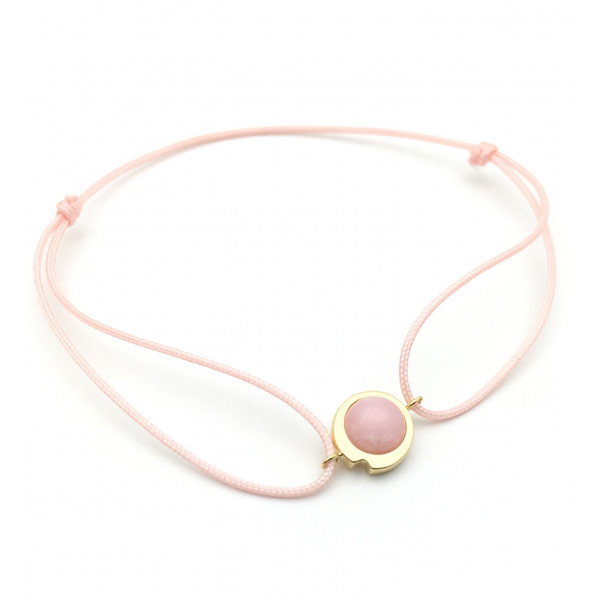 Pink cord bracelet with pink opale stone - BeJewels