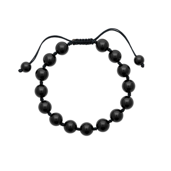 Man bracelet natural stone black agate - Lorenzo R