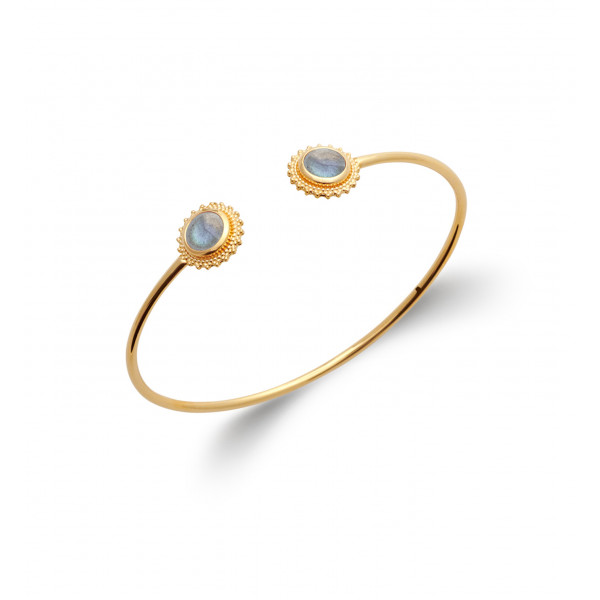 Bracelet gold plated or silver with labradorite stone "Lisa" - Bijoux Privés Discovery