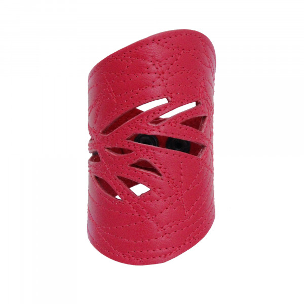 Large cuff bracelet in red leather - Sev Sevad