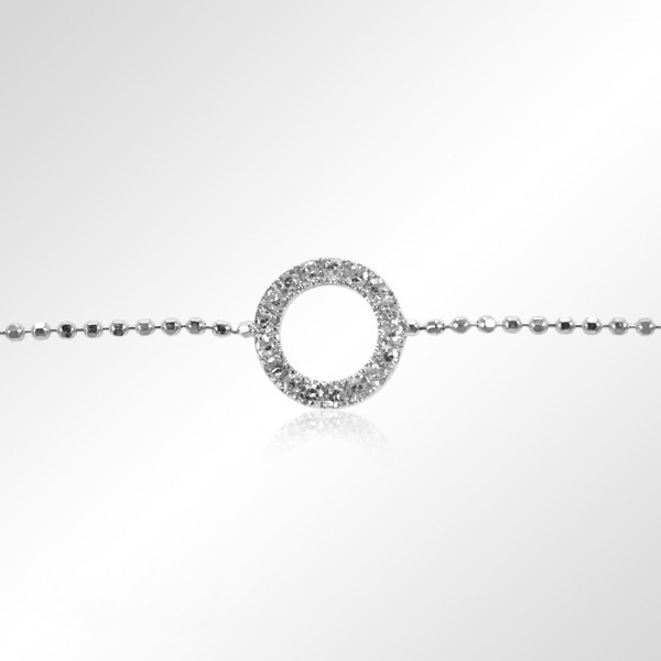bracelet chain in white gold 9 carats and diamonds - aï shiteru