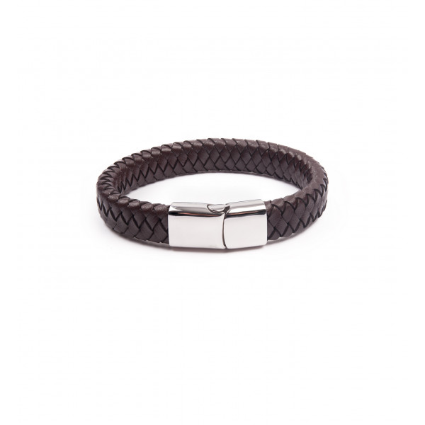 Braided leather and steel bracelet "West Coast" - Rochet
