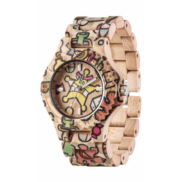 Wewood watch "Date Woop Sweetstar Beige" - Wooden watch