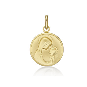 ONEKISS - Médaille Ste Vierge à l'enfant, Or jaune 18k