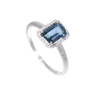 ONEKISS Bague Lisamae, Topaze & Diamants, Or 18K