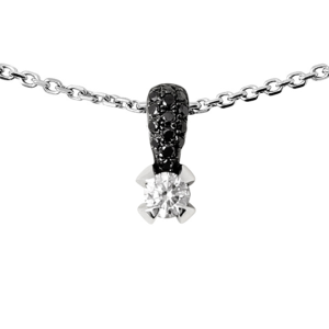 Pendentif Diamants 0,26ct - Collier Or Blanc 18K