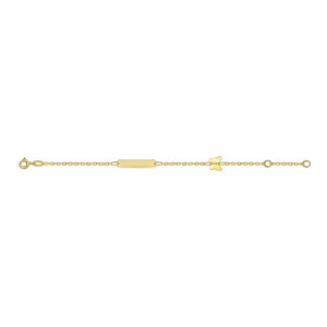 ONEKISS - Bracelet Gourmette Enfant Papillon - Or Jaune 18k 1,3g