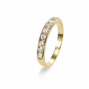 Half-eternity wedding ring in gold with 9 diamonds - Bijoux Privés Exclusive