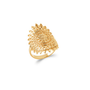 Ethnic Yellow Gold Plated Ring "Columbia" - Bijoux Privés Discovery