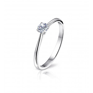 18k diamond solitaire ring set with 4 claws - Angeli Di Bosca