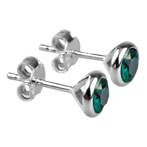 Marylin & Joe - Boucles d'Oreilles pierre de naissance Mai, Argent 925