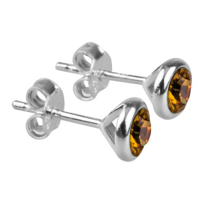 Marylin & Joe - Boucles d'Oreilles pierre de naissance Novembre,  Argent 925