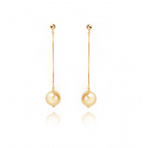 Pendant earrings gold ball - 2017 Collection - Poli Joias