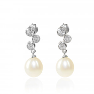 Earrings white pearl - Tikopia