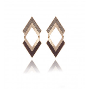 Pendant earrings diamond shaped - Poli Joias