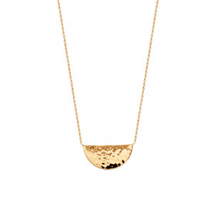 Gold plated hammered necklace "Silvia" - Bijoux Privés Discovery