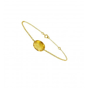 Bracelet chain with citrine and yellow gold - BeJewels