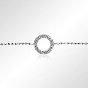 bracelet chain in white gold 9 carats and diamonds - aï shiteru