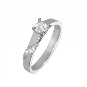 Engagement ring  "AAA Jump" in silver and zircons - Bijoux Privés Discovery