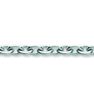 ONEKISS Chaîne maille Forçat ronde 1,30 mm, 50 cm, Or gris 18k rhodié