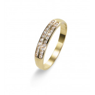 Half-eternity wedding ring in gold with 22 diamonds - Bijoux Privés Exclusive