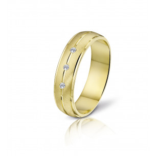 Modern wedding ring in gold and diamonds - Angeli Di Bosca